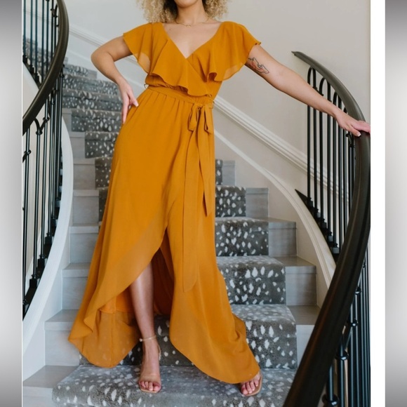 Baltic Born Katya Ruffle Maxi Dress in Amber Size Large - Picture 1 of 5